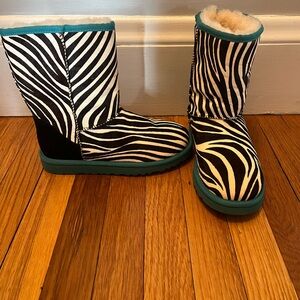 Rare Ugg zebra print boots